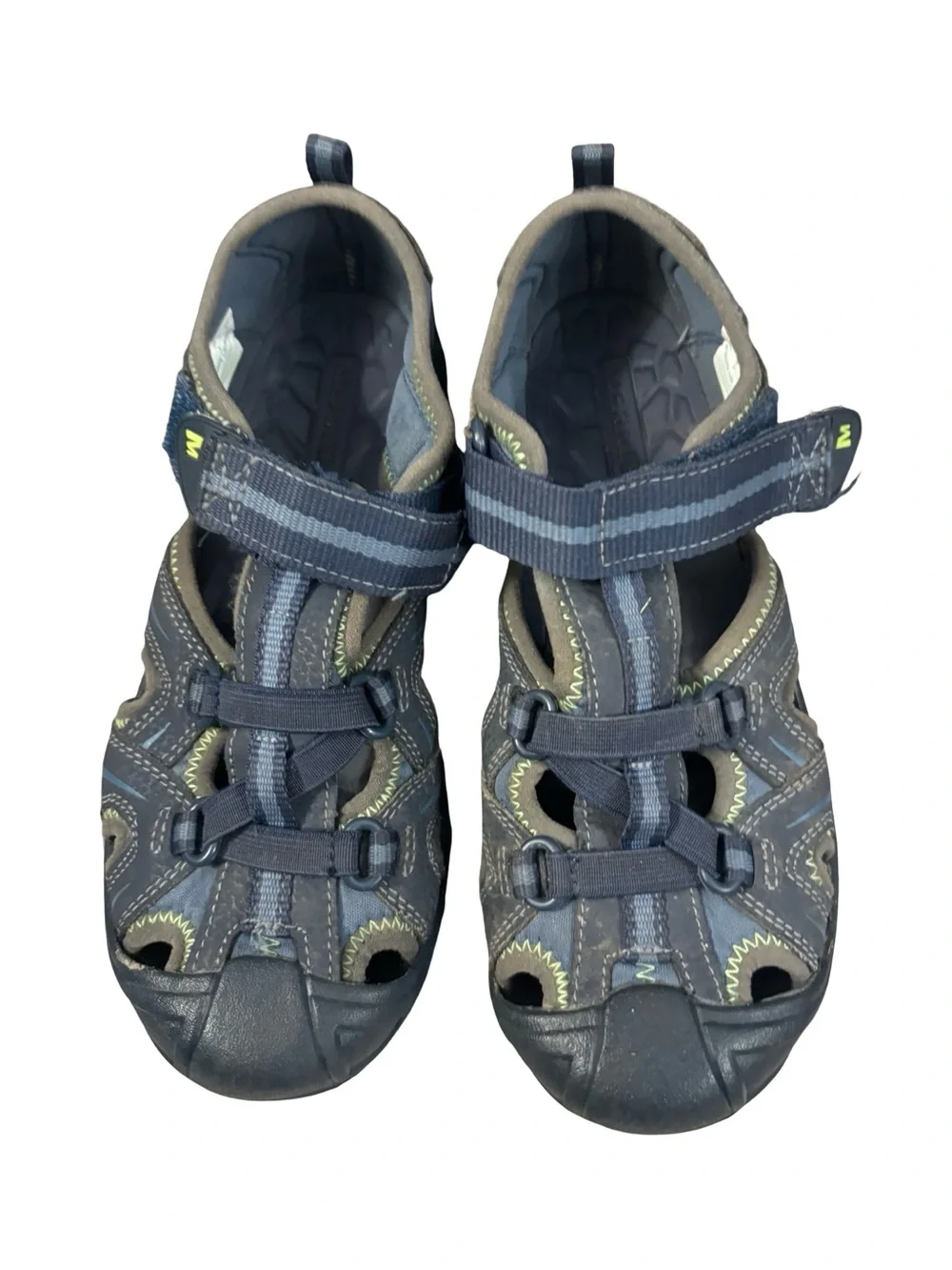 Merrell Kids Navy Lime Hydro Hiker Sport Waterproof Adjustable Sandals Size 3W